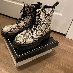 Qupid Snake Print Ankle Boots
